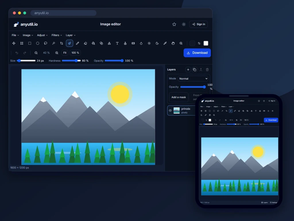 Preview of Image editor