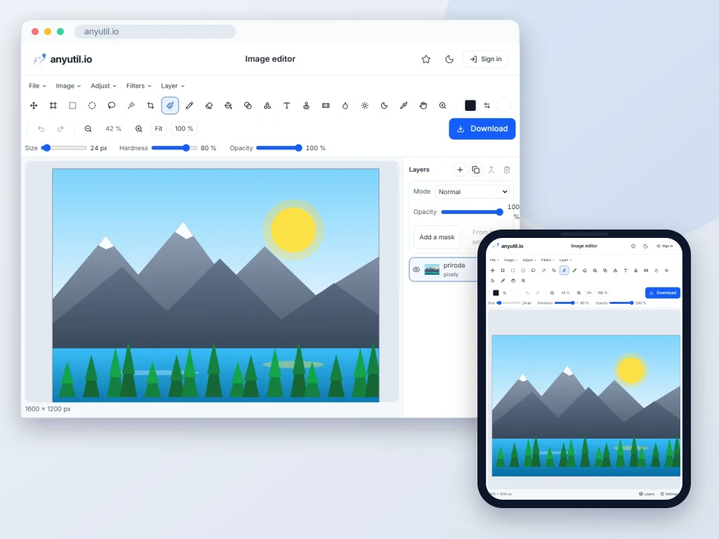 Preview of Image editor