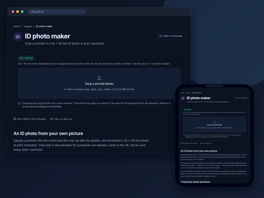 Preview of ID photo maker