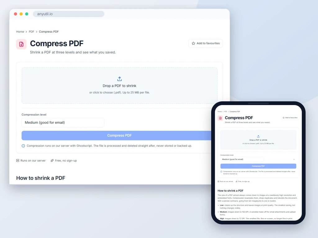Preview of Compress PDF