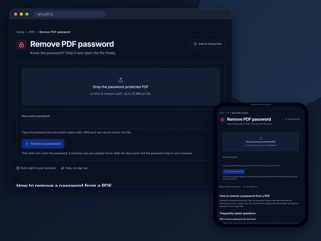 Preview of Remove PDF password