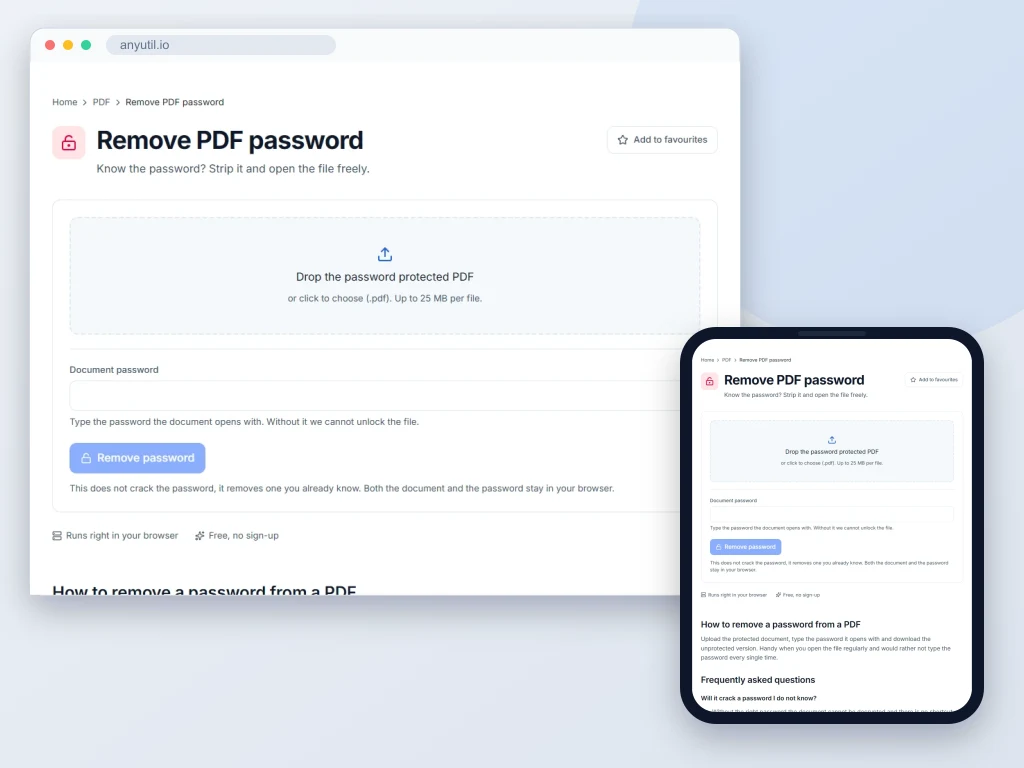 Preview of Remove PDF password