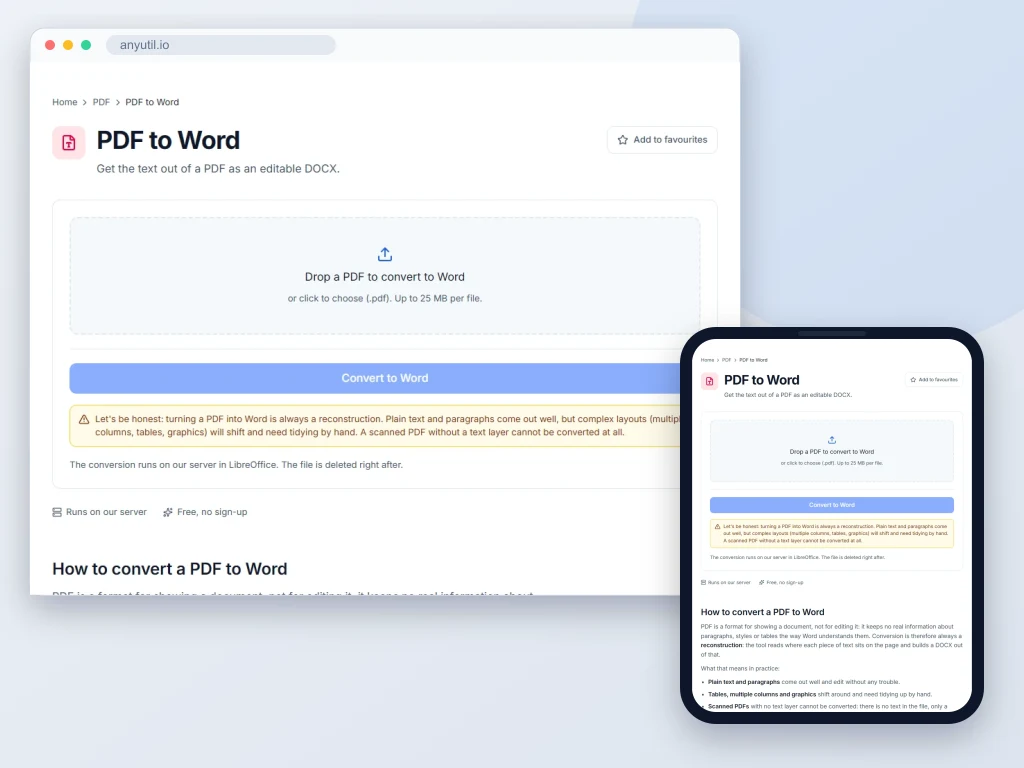 Preview of PDF to Word