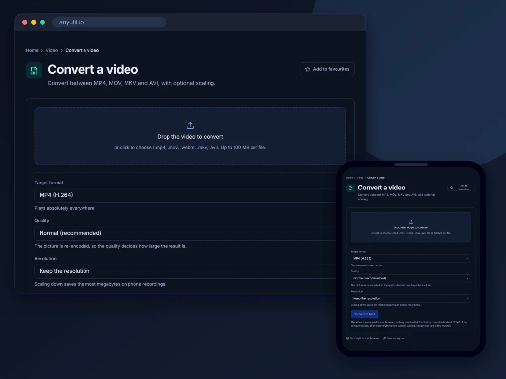 Preview of Convert a video